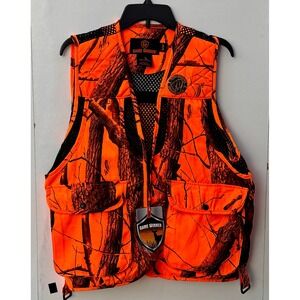 Game Winner Mens Realtree APB Blaze Orange Camo Mesh Hunting Vest S/M FSGWCA7026